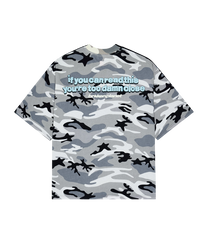 Don’t Ask Me Split Camo T-Shirt - Midnight Black / Snow Camo